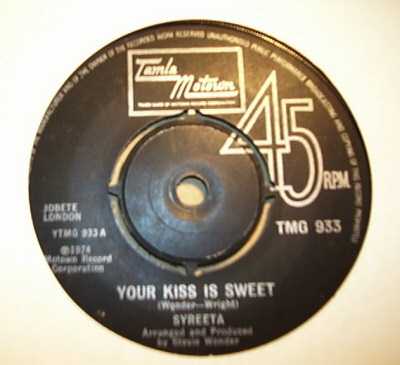 SYREETA — YOUR KISS IS SWEET / HOW MANY DAYS record label scan