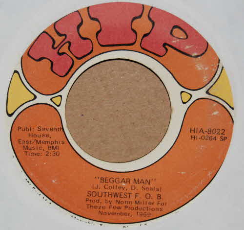 SOUTHWEST F.O.B. — BEGGAR MAN / FEELIN' GROOVY record label scan