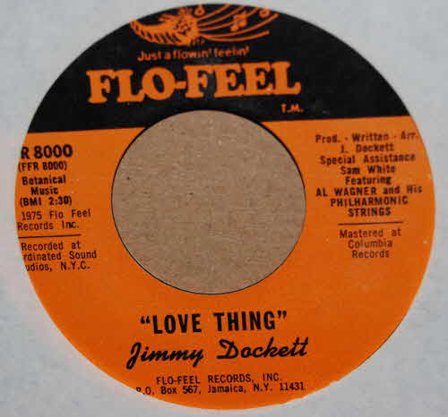 JIMMY DOCKETT — LOVE THING / YOU'LL ALWAYS BE MINE record label scan