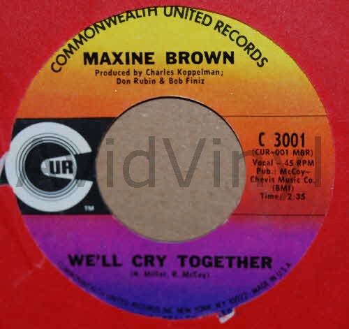 MAXINE BROWN DARLING BE HOME SOON / WE'LL CRY TOGETHER