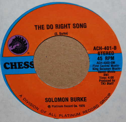 SOLOMON BURKE — DO RIGHT SONG / I'LL NEVER STOP LOVING YOU record label scan