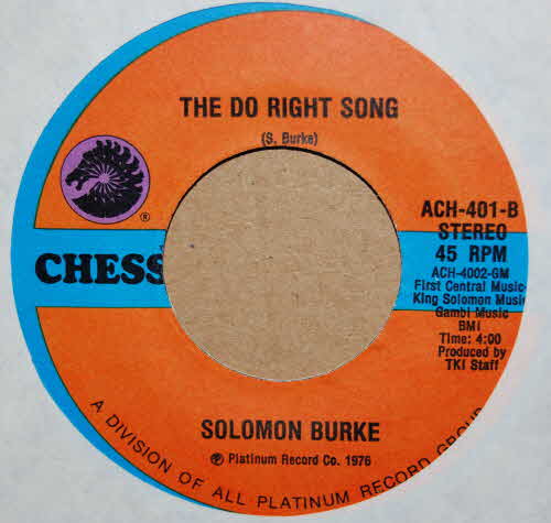 SOLOMON BURKE — DO RIGHT SONG / I'LL NEVER STOP LOVING YOU record label scan