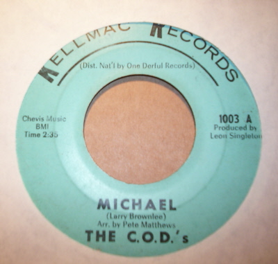 C.O.D.S — MICHAEL / CRY NO MORE record label scan