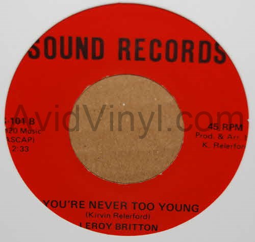 LEROY BRITTON YOU'RE NEVER TOO YOUNG / RAIN FALL'S ON HARLEM