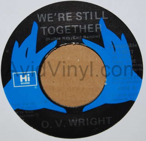O.V. WRIGHT — WE'RE STILL TOGETHER / I DON'T KNOW WHY record label scan