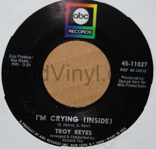 TROY KEYES — I'M CRYING / LOVE EXPLOSION record label scan