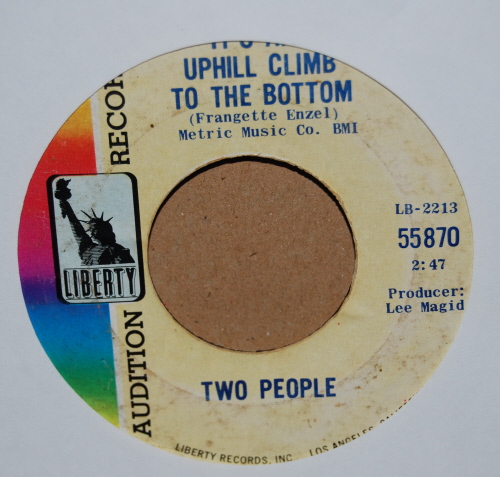 TWO PEOPLE — IT'S AN UPHILL CLIMB TO THE BOTTOM / ME AND MY SHADOW record label scan