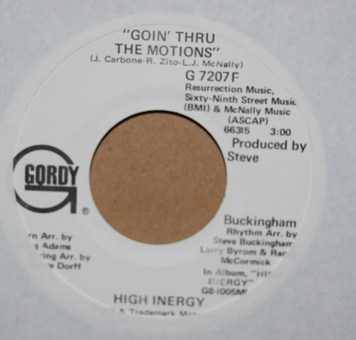 HIGH INERGY GOIN' THRU THE MOTIONS / SAME