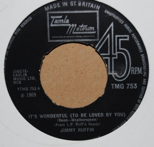 JIMMY RUFFIN — IT'S WONDERFUL / MARIA record label scan