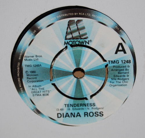 DIANA ROSS — TENDERNESS / MEDLEY record label scan