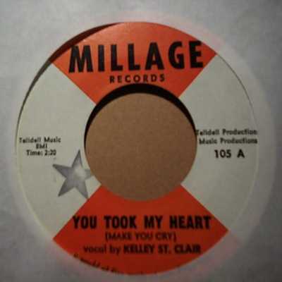KELLY ST CLAIR — YOU TOOK MY HEART / FUNNY record label scan