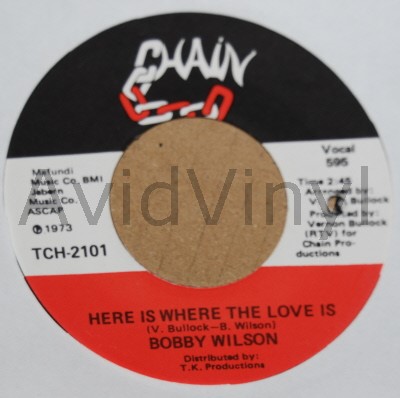 BOBBY WILSON — HERE IS WHERE THE LOVE IS / ANYTHING record label scan