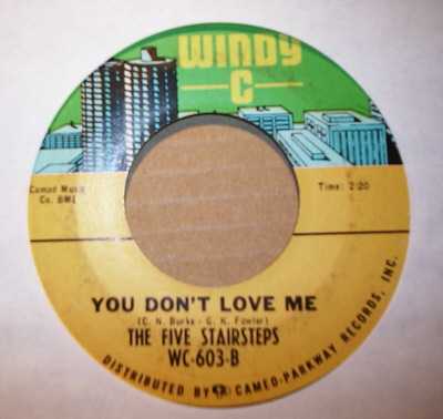 FIVE STAIRSTEPS — YOU DON'T LOVE ME / COME BACK record label scan