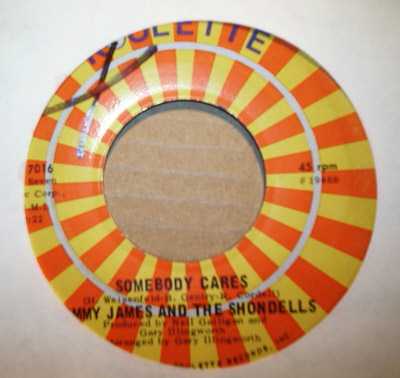 TOMMY JAMES AND THE SHONDELLS — SOMEBODY CARES / DO UNTO ME record label scan