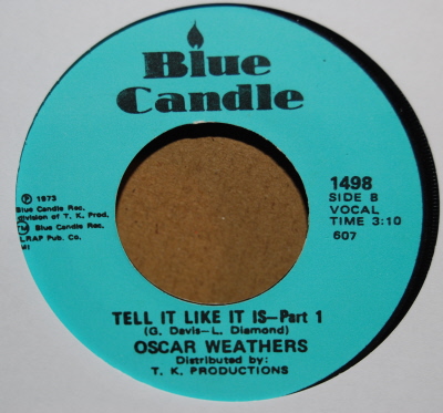 OSCAR WEATHERS — TELL IT LIKE IT IS / PT2 record label scan
