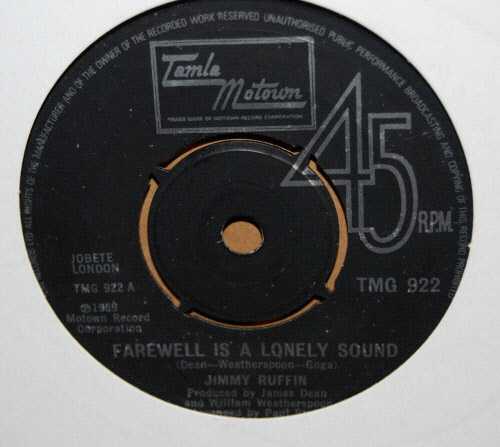 JIMMY RUFFIN — FAREWELL IS A LONELY SOUND / I WILL NEVER LET YOU GET AWAY record label scan