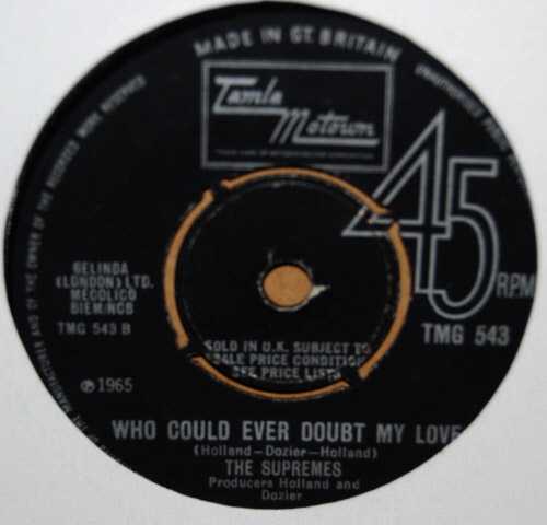 SUPREMES WHO COULD EVER DOUBT MY LOVE / I HEAR A SYMPHONY