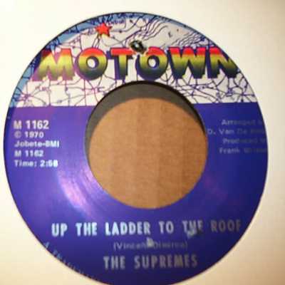 SUPREMES — UP THE LADDER TO THE ROOF / BILL WHEN ARE YOU COMING BACK record label scan