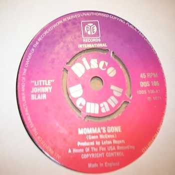 LITTLE JOHNNY BLAIR — MOMMA'S GONE / EASIER TO SAY THAN DO record label scan
