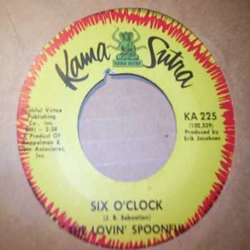 LOVIN' SPOONFUL — SIX O'CLOCK / YOU'RE A BIG BOY NOW record label scan