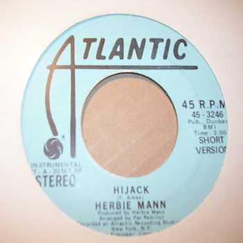 HERBIE MANN — HIJACK / LONG VERSION record label scan