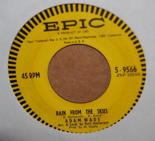 ADAM WADE — RAIN FROM THE SKIES / DON'T LET ME CROSS OVER record label scan