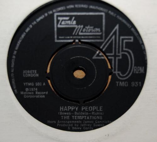 TEMPTATIONS — HAPPY PEOPLE / INSTRUMENTAL record label scan