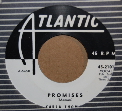 CARLA THOMAS — PROMISES / A LOVE OF MY OWN record label scan
