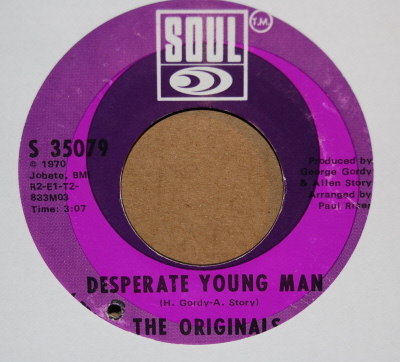 ORIGINALS — DEPERATE YOUNG MAN / GOD BLESS WHOEVER SENT YOU record label scan