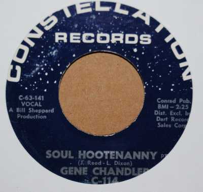 GENE CHANDLER — SOUL HOOTENANNY / PT2 record label scan
