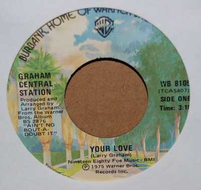 GRAHAM CENTRAL STATION — YOUR LOVE / I BELIEVE IN YOU record label scan