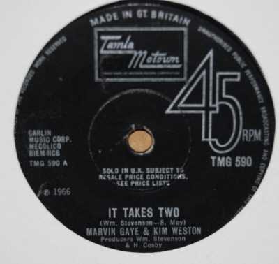 MARVIN GAYE AND KIM WESTON — IT TAKES TWO / IT'S GOT TO BE A MIRACLE record label scan