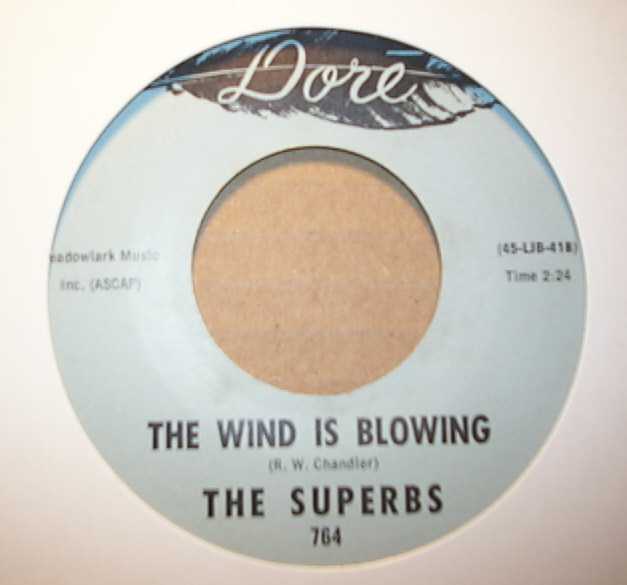 SUPERBS — THE WIND IS BLOWING / BETTER GET YOUR OWN ONE BUDDY record label scan