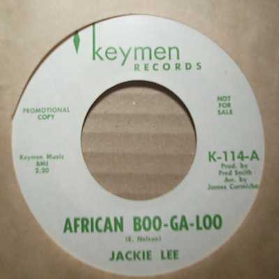 JACKIE LEE — AFRICAN BOO-GA-LOO / SAME record label scan