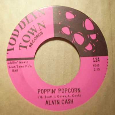 ALVIN CASH — POPPIN' POPCORN / INSTRUMENTAL record label scan