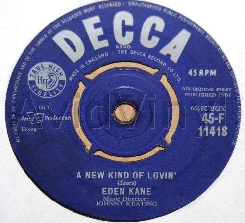 EDEN KANE — A NEW KIND OF LOVIN ' / FORGET ME NOT record label scan
