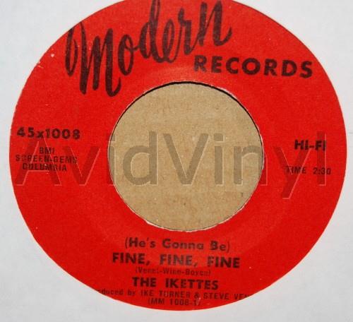 IKETTES — FINE FINE FINE / HOW COME record label scan