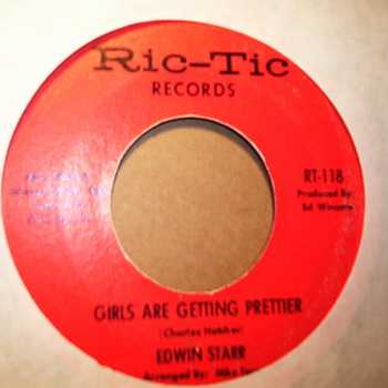 EDWIN STARR — GIRLS ARE GETTING PRETTIER / IT'S MY TURN NOW record label scan
