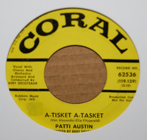 PATTI AUSTIN — A TICKET A TASKET / A MILLION TO ONE record label scan