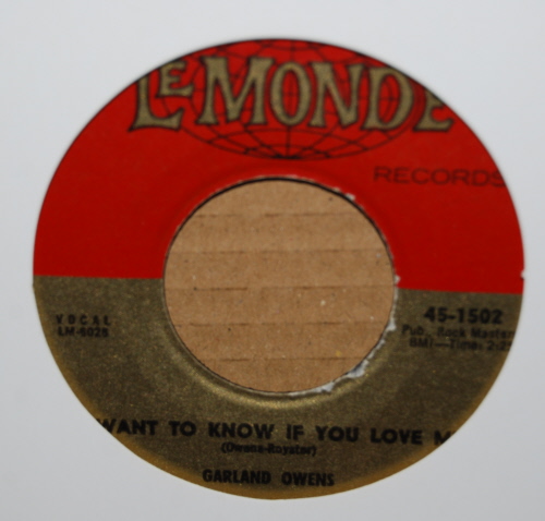 GARLAND OWENS I WANT TO KNOW IF YOU LOVE ME / DANCING WITH TEARS IN MY EYES