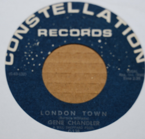 GENE CHANDLER — LONDON TOWN / BLESS OUR LOVE record label scan