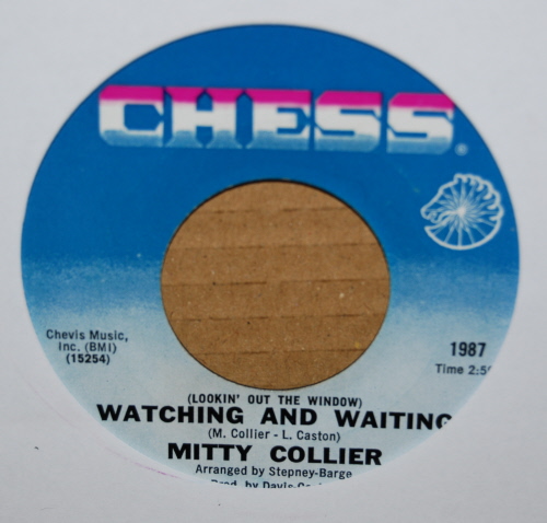 MITTY COLLIER — WATCHING AND WAITING / LIKE ONLY YESTERDAY record label scan