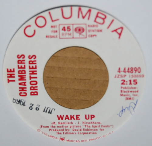 CHAMBER BROTHERS — WAKE UP / SAME record label scan
