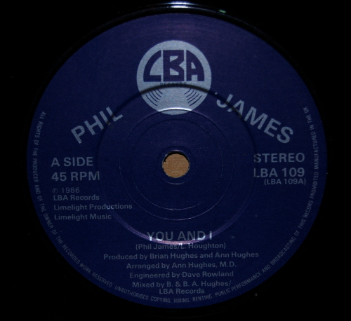PHIL JAMES — YOU AND I / RUN LITTLE GIRL record label scan