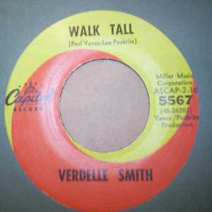 VERDELLE SMITH — WALK TALL / IN MY ROOM record label scan