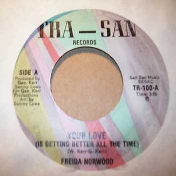 FREIDA NORWOOD — YOUR LOVE / INSTRUMENTAL record label scan