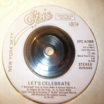 NEW YORK SKYY — LET'S CELEBRATE / CALL ME record label scan