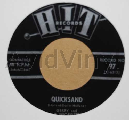 GERRY AND THE GEORGETTES — QUICKSAND / LODDY LO record label scan