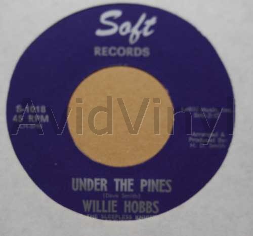 WILLIE HOBBS — UNDER THE PINES / CRY CRY CRY record label scan