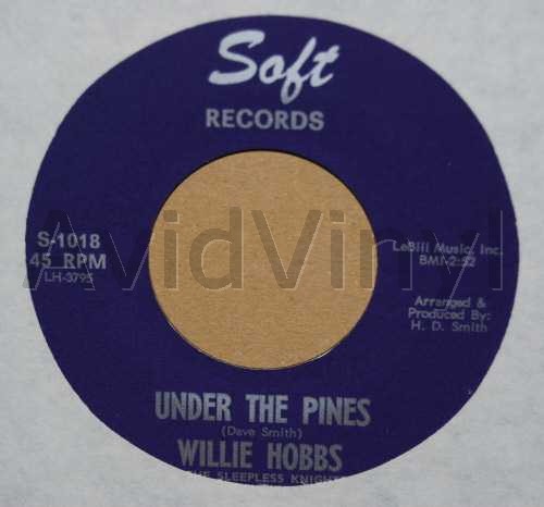WILLIE HOBBS — UNDER THE PINES / CRY CRY CRY record label scan